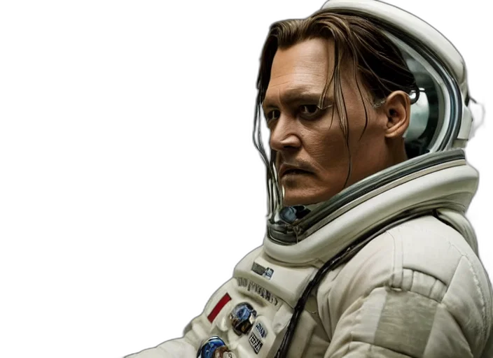 face, concept art, photorealistic, outer space transparent PNG cut-out