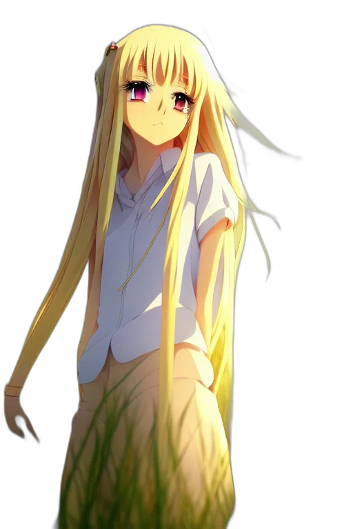 dress, staff, hair, creature, anime, pixel art, cartoon, fantasy art transparent PNG cut-out