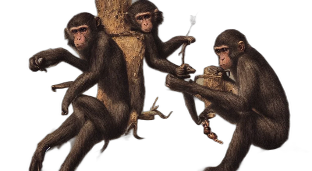 concept art, monkey, sitting, giant transparent PNG cut-out