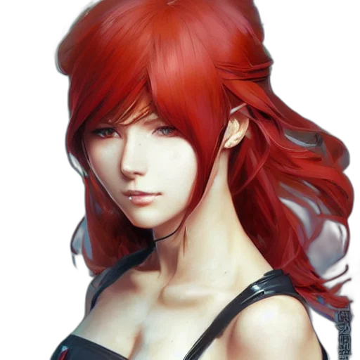 face, crown, dress, fantasy art, photorealistic, concept art, anime, red transparent PNG cut-out