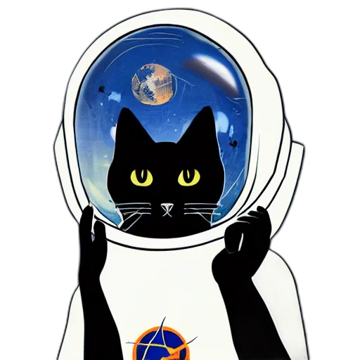 staff, cartoon, outer space, black transparent PNG cut-out
