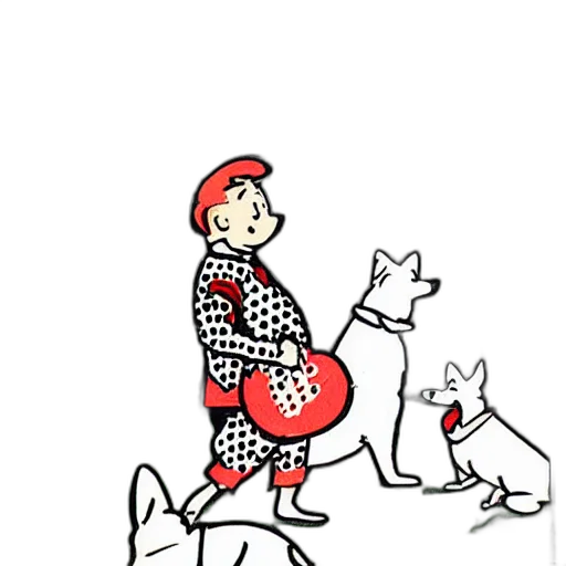 cartoon, concept art, comic book art, red transparent PNG cut-out