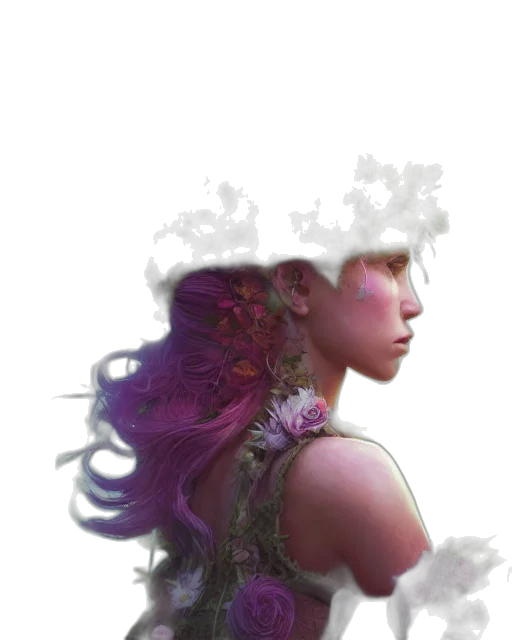 crown, dress, face, hair, fantasy art, concept art, photorealistic, 3d render transparent PNG cut-out
