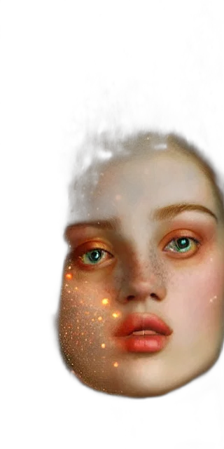 face, mask, crown, robot, photorealistic, fantasy art, 3d render, oil painting transparent PNG cut-out