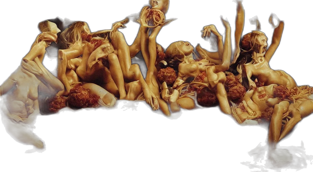 food, photorealistic, concept art, oil painting, fantasy art, fire, forest, photo transparent PNG cut-out
