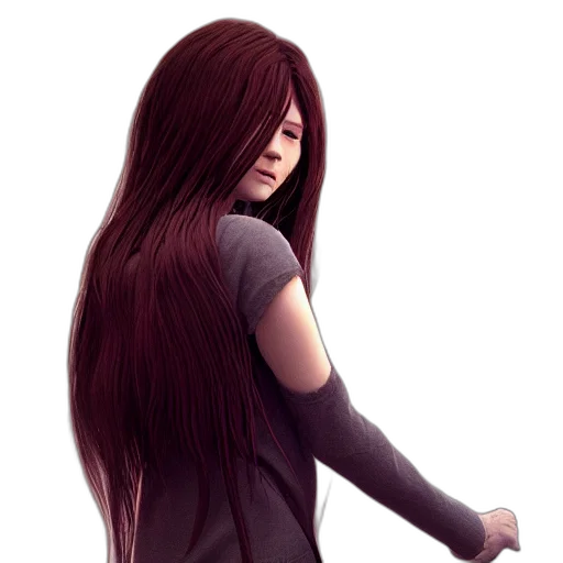 hair, dress, staff, concept art transparent PNG cut-out