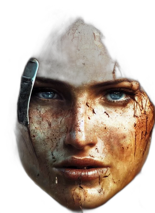 face, mask, robot, photorealistic transparent PNG cut-out