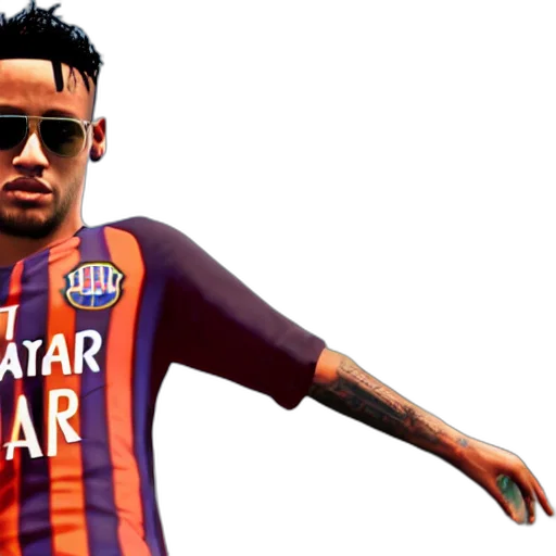 photorealistic, 3d render, screenshot, neymar, gta transparent PNG cut-out