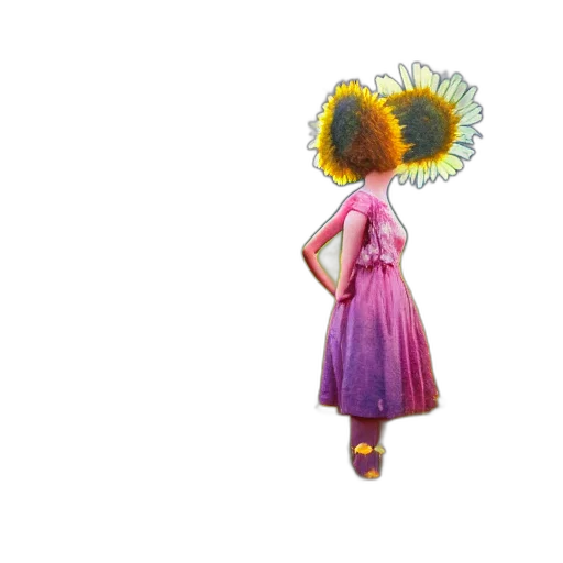 dress, hat, umbrella, flower transparent PNG cut-out