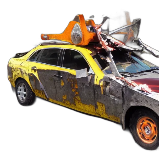 car, concept art, 3d render, guns transparent PNG cut-out