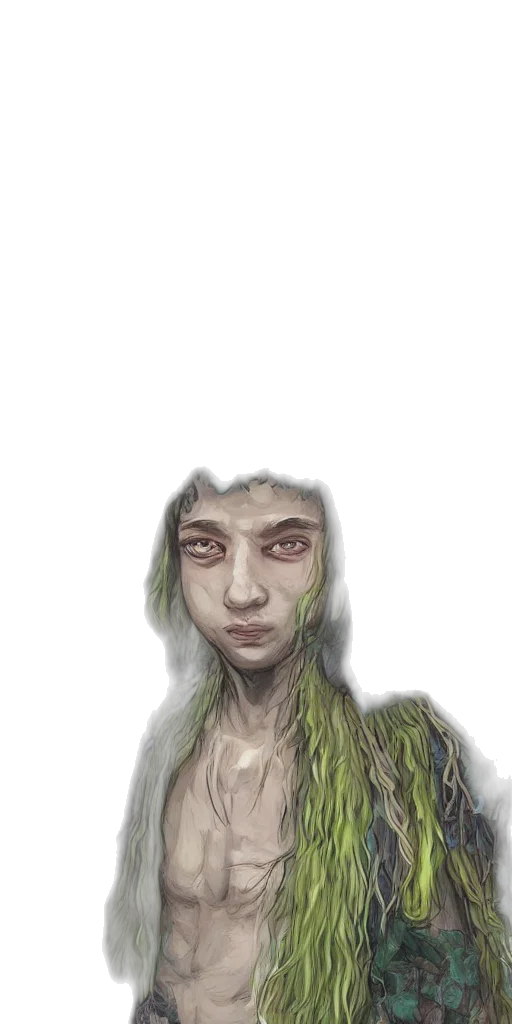 creature, face, mask, hair transparent PNG cut-out