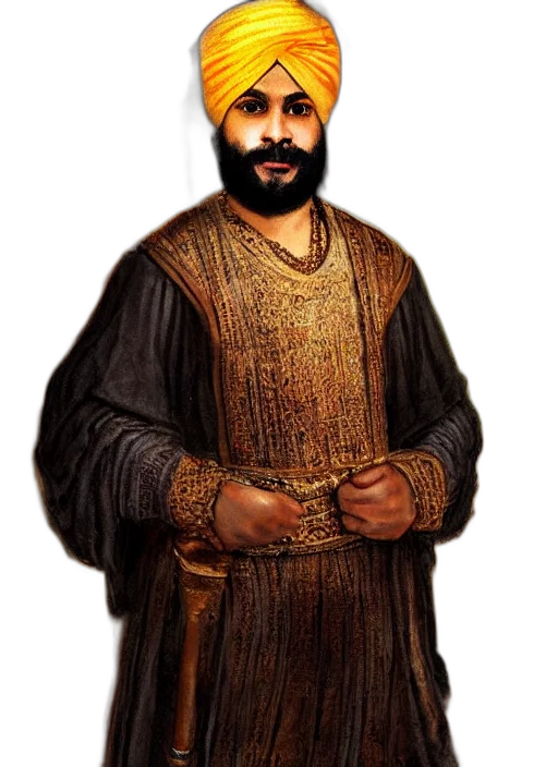 staff, crown, face, oil painting transparent PNG cut-out