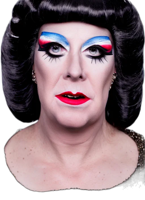 face, studio, portrait, lindsey, graham, full, drag, dressed transparent PNG cut-out