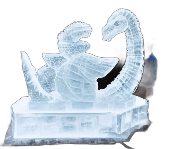 dragon, crown, 3d render, concept art, ice, sculpture, inspired, man transparent PNG cut-out