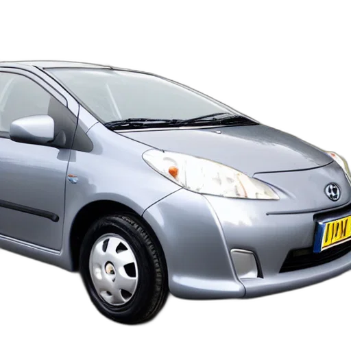 car, 3d render, photorealistic, grey, toyota, yaris, 2008, sol transparent PNG cut-out