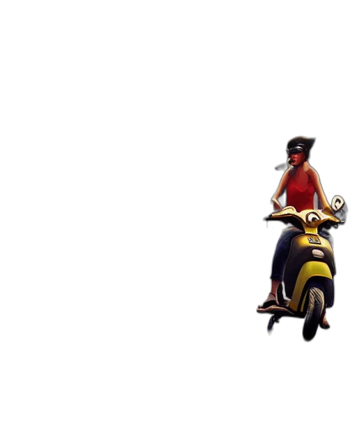 car, concept art, 3d render, pixel art, anime, red, moped, scooter transparent PNG cut-out