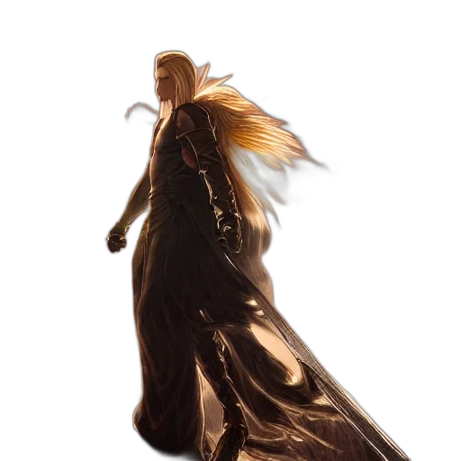 dress, hair, dragon, staff, concept art, fantasy art, 3d render, photorealistic transparent PNG cut-out