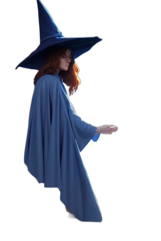 dress, hat, staff, jacket, concept art, 3d render, fantasy art, pixel art transparent PNG cut-out