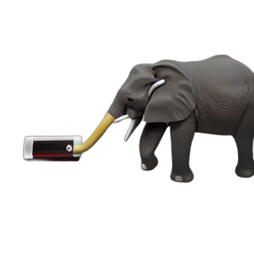 animal, weapon, staff, 3d render, elephant, vacuuming, grey, carpet transparent PNG cut-out