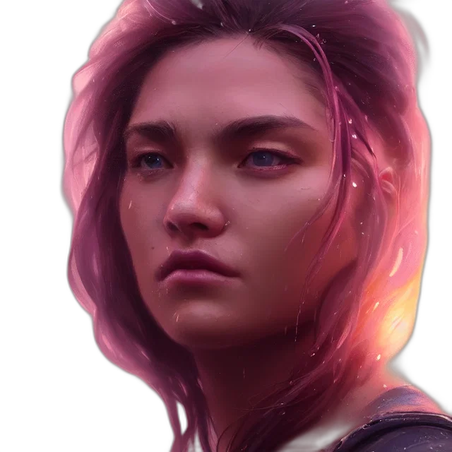 face, jacket, hair, creature, cyberpunk, concept art, photorealistic, fantasy art transparent PNG cut-out