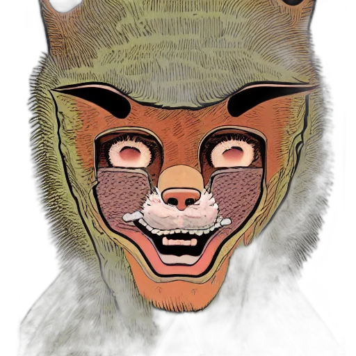 mask, creature, animal, face, concept art, photorealistic, 3d render, watercolor transparent PNG cut-out