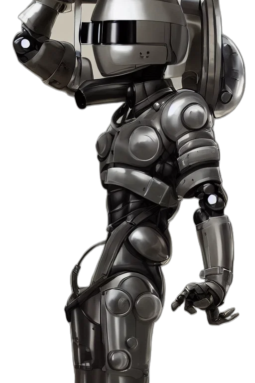 robot, concept art, 3d render, cyberpunk transparent PNG cut-out