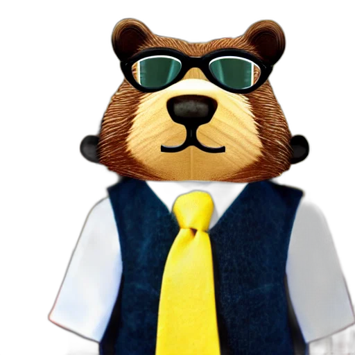 staff, animal, 3d render, cartoon transparent PNG cut-out