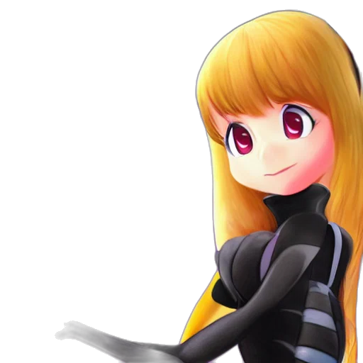 robot, staff, hair, 3d render, anime, cartoon, pixel art, monochrome transparent PNG cut-out