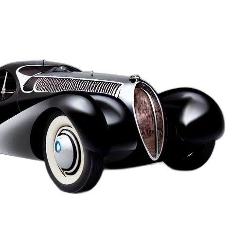 car, 3d render, photorealistic, retro, futuristic, bugatti, type, atlantic transparent PNG cut-out