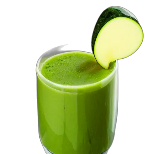 food, bottle, weapon, photorealistic, green, zucchini, juice, broken transparent PNG cut-out