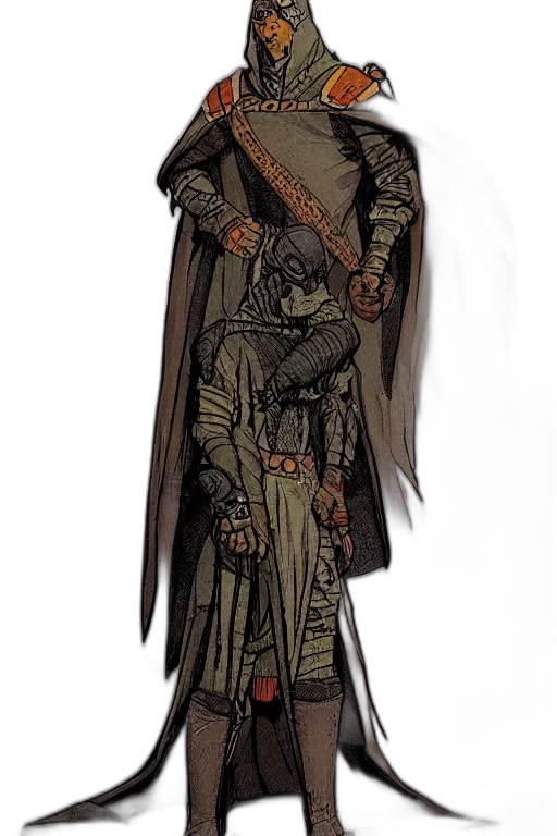 staff, jacket, sword, dress transparent PNG cut-out