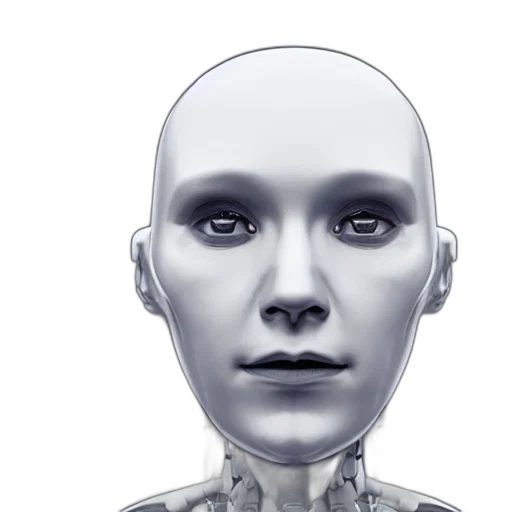 robot, face, mask, 3d render transparent PNG cut-out