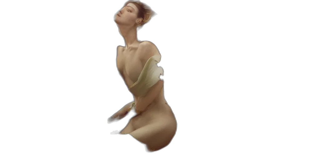 dress, creature, face, hair transparent PNG cut-out