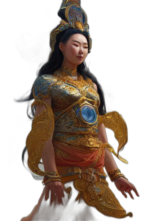 dragon, sword, dress, staff transparent PNG cut-out