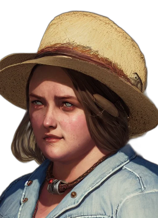 hat, face, jacket, hair, photorealistic, concept art, oil painting, fantasy art transparent PNG cut-out