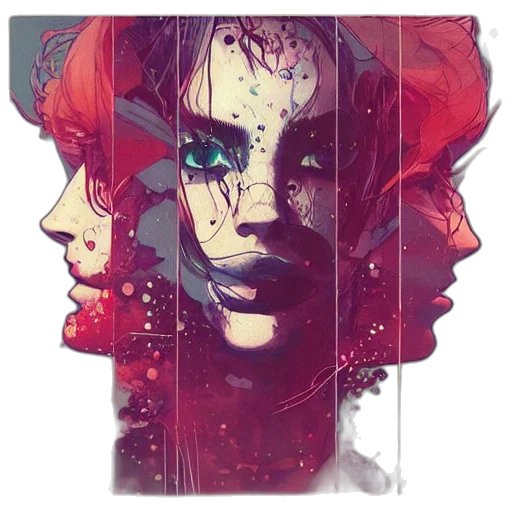 face, mask, comic book art, concept art transparent PNG cut-out