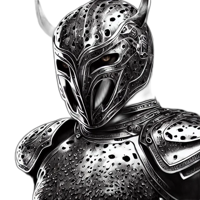 mask, robot, dragon, sword, concept art, comic book art, fantasy art, 3d render transparent PNG cut-out