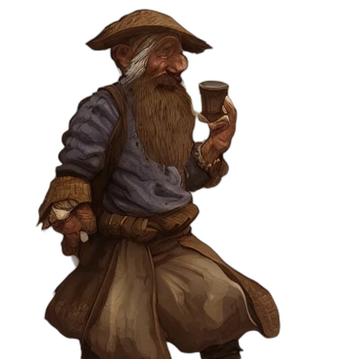 staff, hat, fantasy art, concept art, pixel art, oil painting, illustration, merchant transparent PNG cut-out