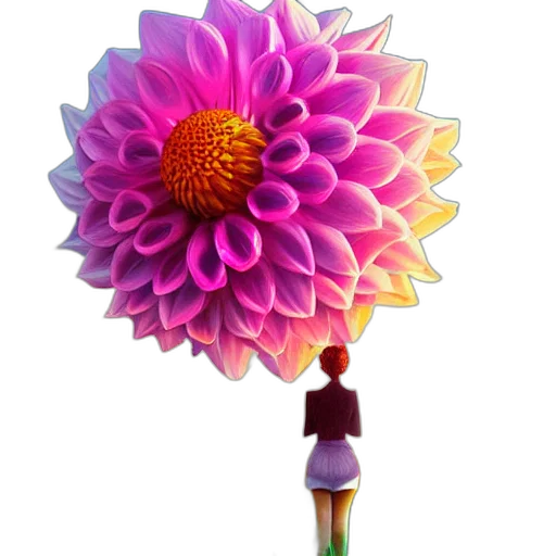 flower, staff, umbrella, crown, 3d render, photorealistic, concept art, pixel art transparent PNG cut-out
