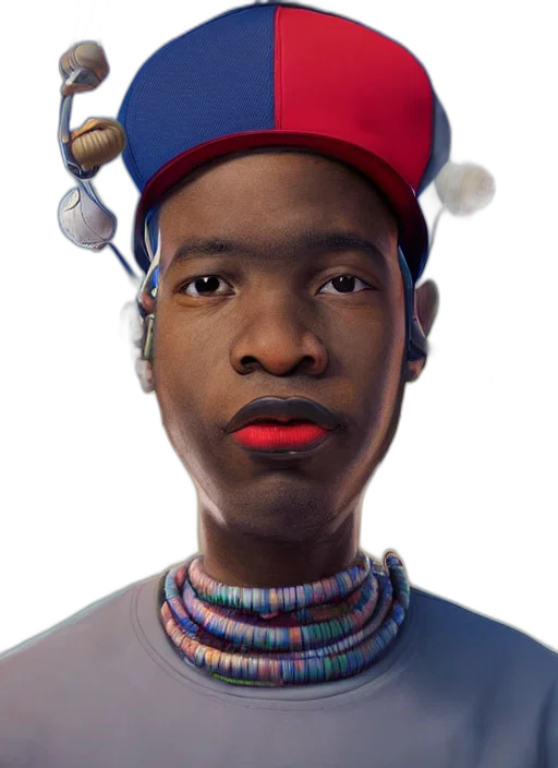face, hat, crown, staff, photorealistic, cartoon, 3d render, concept art transparent PNG cut-out