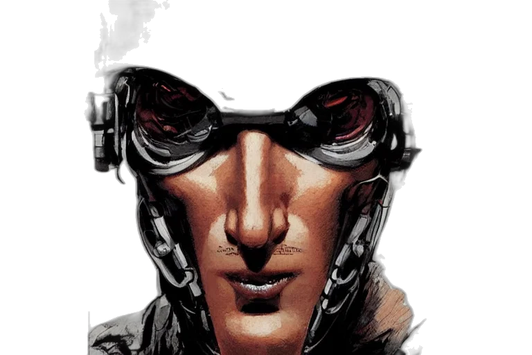 mask, face, robot, comic book art transparent PNG cut-out