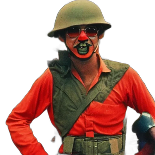 mask, hat, jacket, face, concept art, 3d render, red, ronald transparent PNG cut-out
