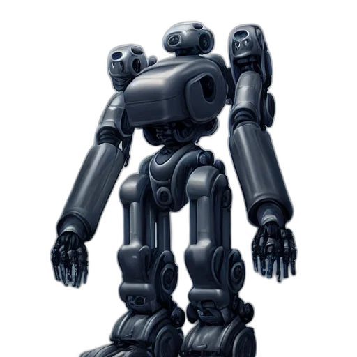 robot, 3d render, concept art, cyberpunk transparent PNG cut-out