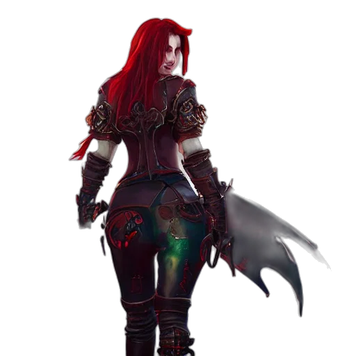staff, concept art, fantasy art, comic book art, 3d render, dark, red, woman transparent PNG cut-out