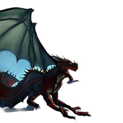 dragon, creature, concept art, fantasy art transparent PNG cut-out