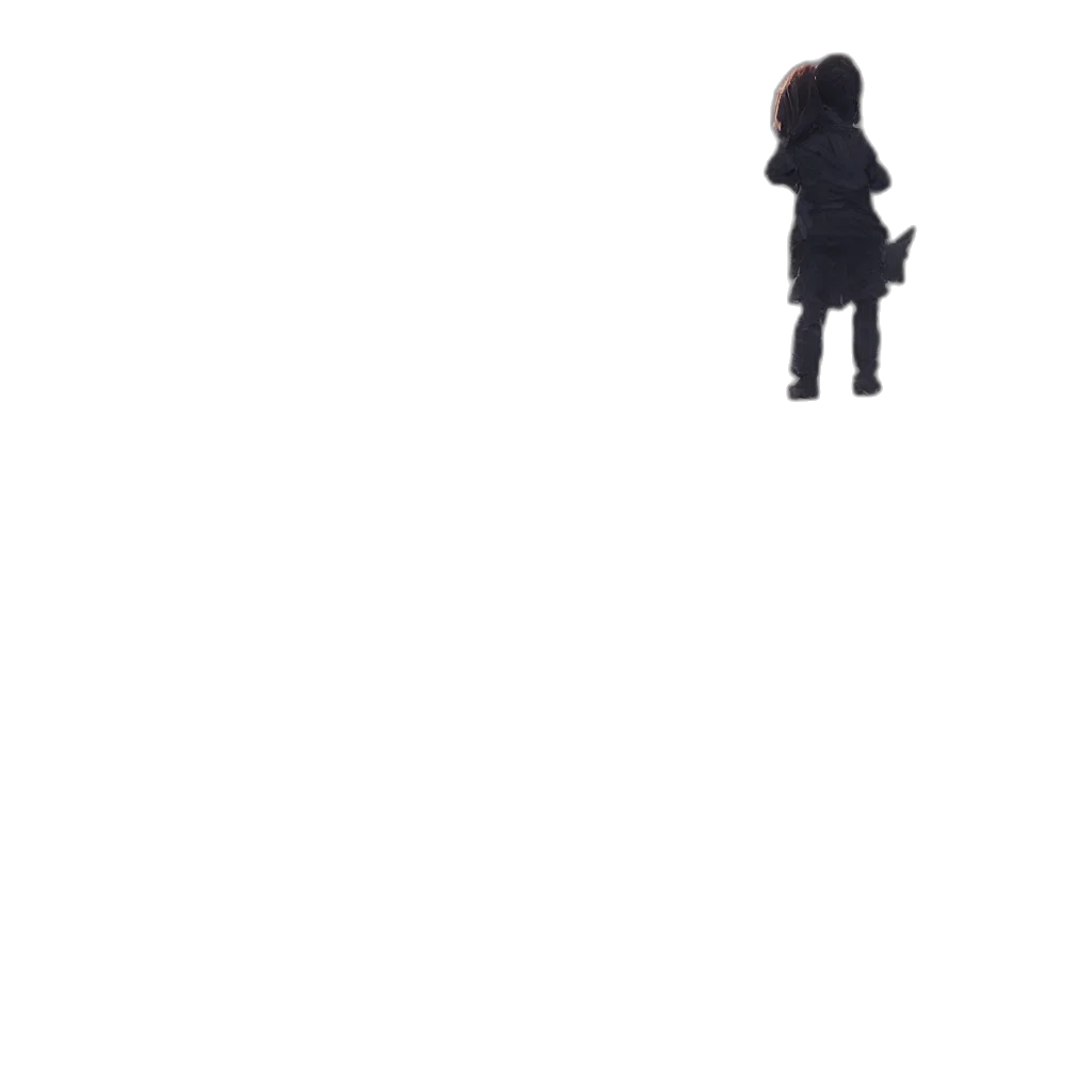 robot, staff, hair, umbrella, pixel art, 3d render, concept art, anime transparent PNG cut-out