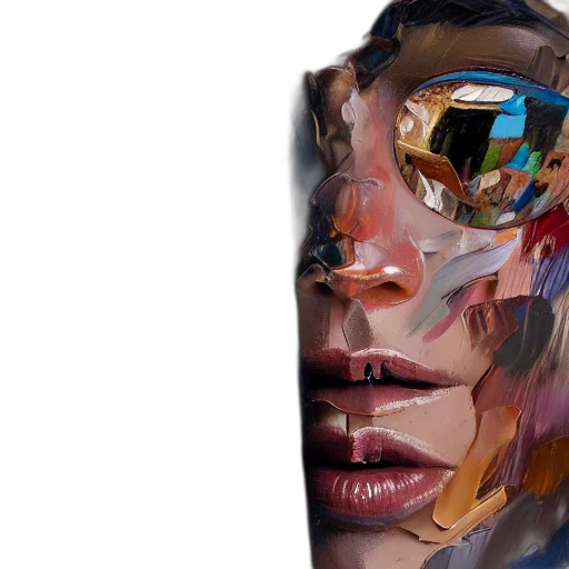 face, mask, photorealistic, watercolor transparent PNG cut-out