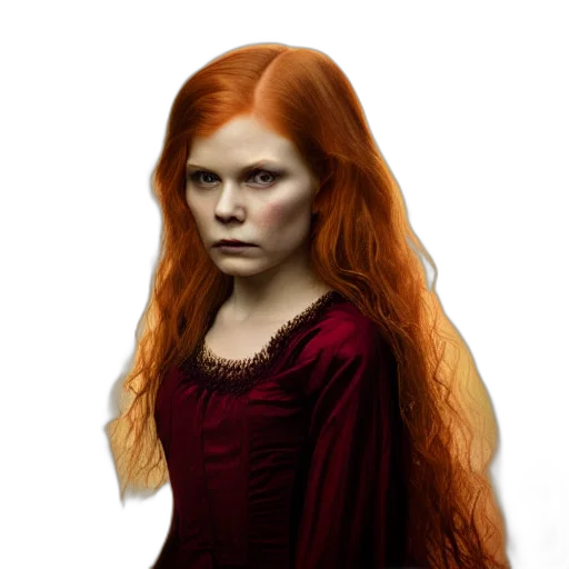 hair, face, dress, staff, fantasy art, photorealistic, concept art, 3d render transparent PNG cut-out