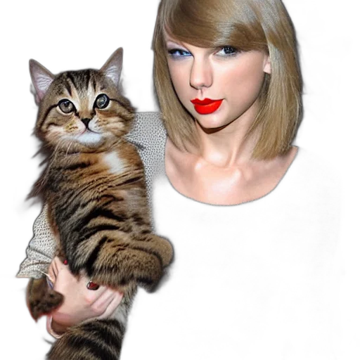 animal, creature, photorealistic, taylor, swift, eating, cat transparent PNG cut-out