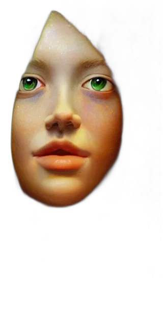 face, mask, jewelry, robot, photorealistic, 3d render, concept art, oil painting transparent PNG cut-out